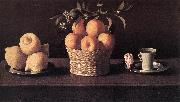 ZURBARAN  Francisco de Still-life with Lemons, Oranges and Rose USA oil painting artist